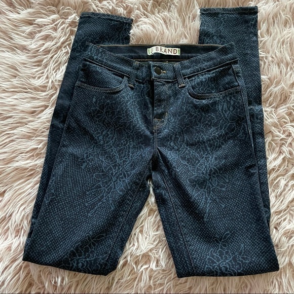 J Brand Black Floral Skinny Jean Size 25 - Picture 4 of 9